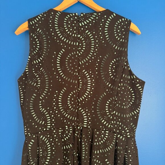 Calvin Klein Cocktail Eyelet Flowy Skirt Lined Black Blue Party Dress - 12 - Picture 8 of 11